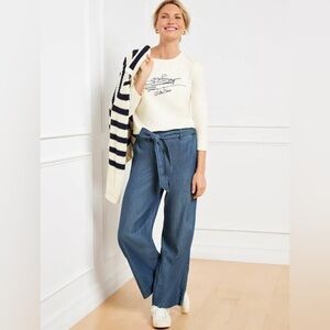 Talbots Women's Misses Belted Wide Ankle Pants